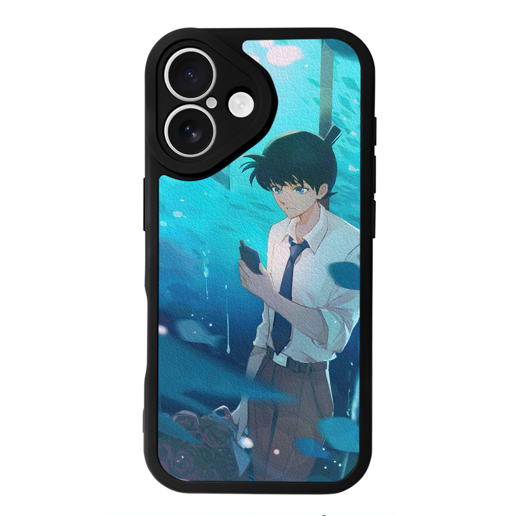 （画像用） 名探偵コナン Detective Conan 【iPhone 16シリーズ対応】シリコンスマホケース（レザー調） 材質：シリコン